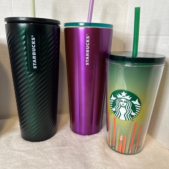 Lot of 5 Assorted Used Starbucks Tumblers‎ - Birthday Glitter Pink - Picture 2 of 3